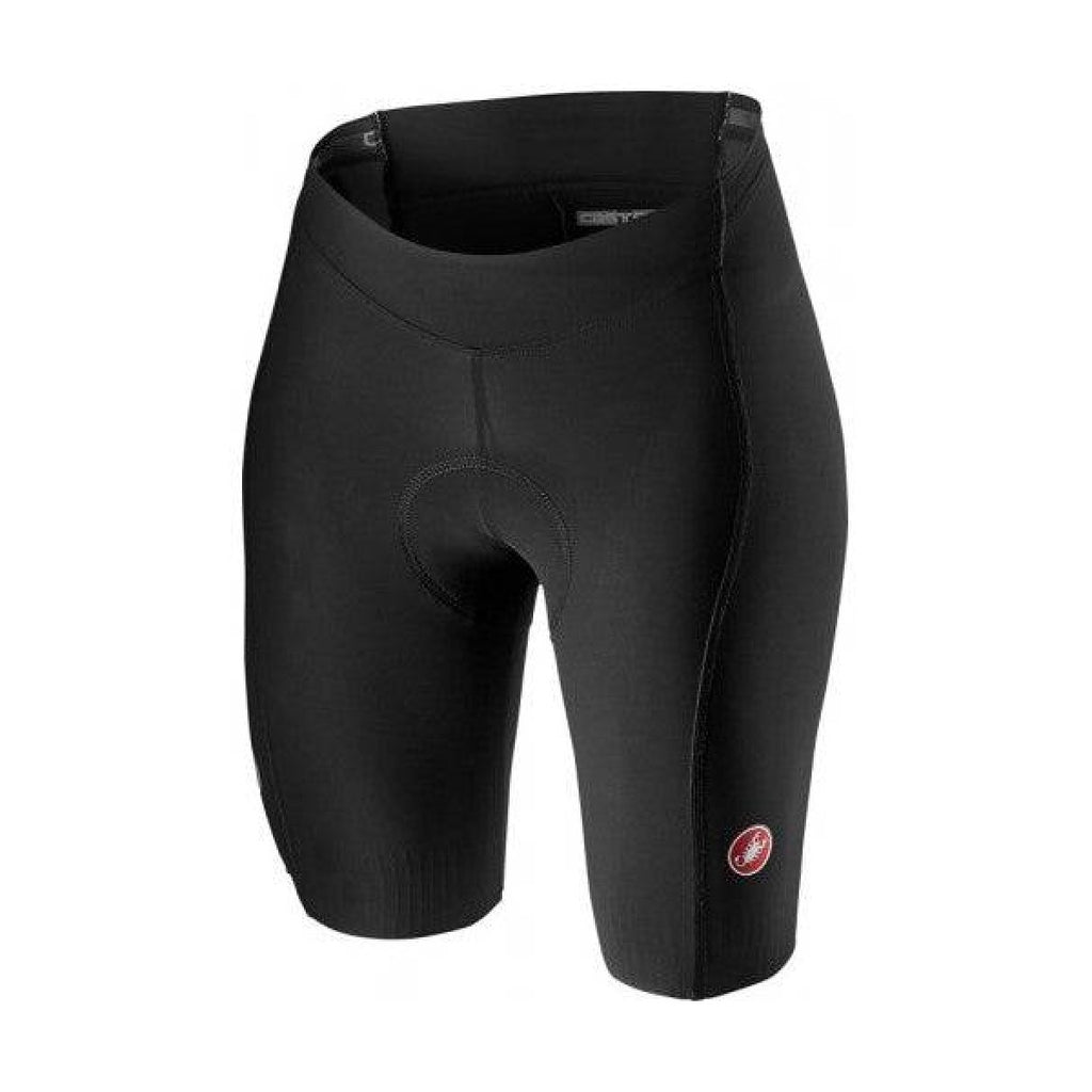 Black Castelli Velocissima 2 cycling shorts with lightweight, breathable fabric, designed for comfort and performance.