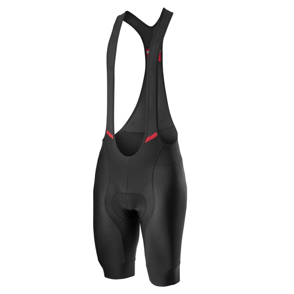 Black Castelli Competizione bib shorts designed for cycling, featuring a snug fit and high-performance fabric.