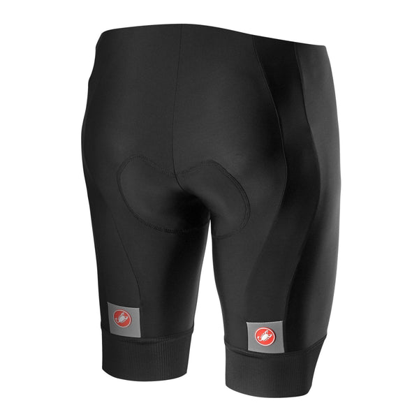 Black Castelli Entrata cycling shorts with comfortable fit and sleek design, ideal for performance and everyday cycling.