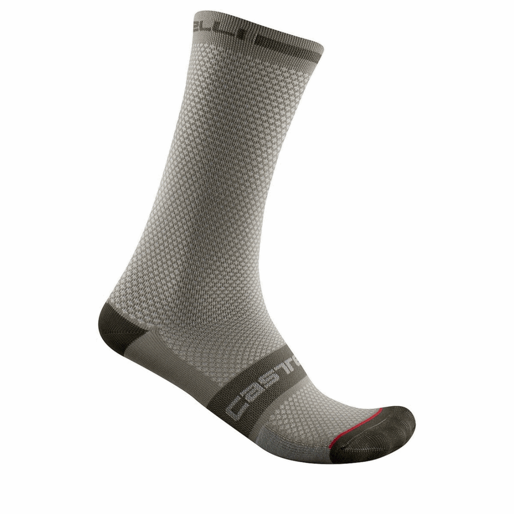 Black Castelli Superleggera T18 sock, size XL, lightweight cycling sock with breathable fabric and reinforced heel and toe.