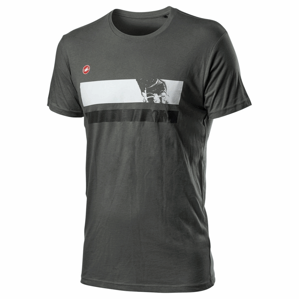 Castelli Cima Tee, a casual men's T-shirt with a faded dream design and Castelli branding on the front.