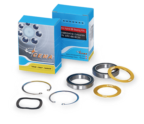 CEMA Bottom Bracket Bearing Bearing Kit for 6806 BB30 (30 mm x 42 mm x  mm), Chrome Steel, Non-Contact Seal (SRC-BB-BC30)