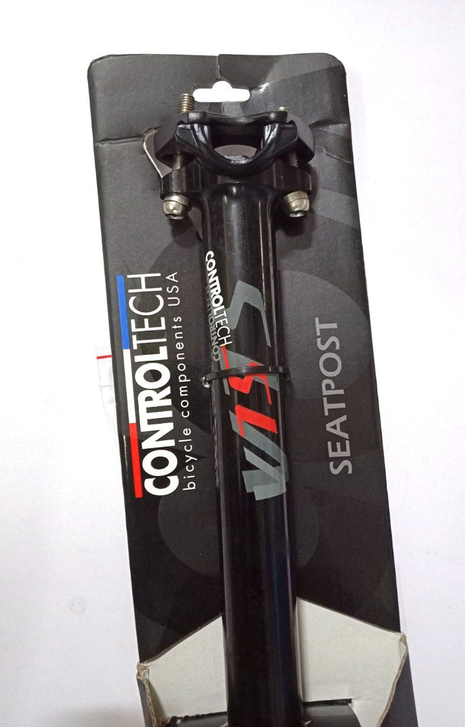 Controltech SLA Zero Offset alloy 7075 seatpost, black, 27.2mm diameter, 350mm length, for road and mountain bikes