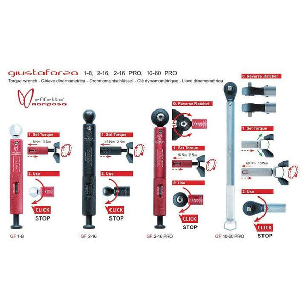 Effetto Mariposa Giustaforza 1-8 Nm Torque Wrench-Red (Deluxe) - Cycling Boutique
