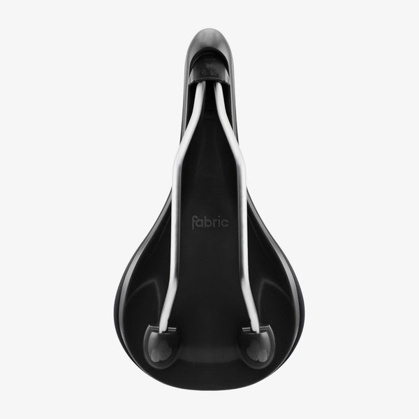 Fabric Elite Shallow fabric saddle for bikes, featuring a lightweight, ergonomic design with a sleek black finish.