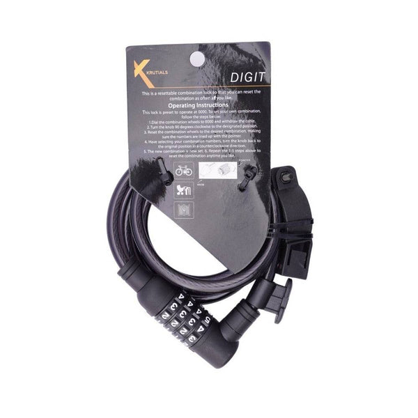 Krutials Cable Locks | Digit (4 Digit Combination Lock) - Cycling Boutique