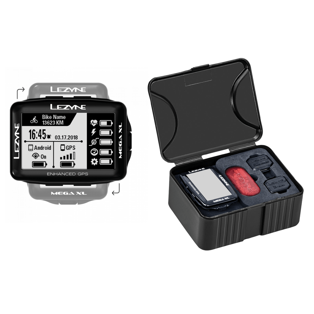 Lezyne CycloComputer Bundle Pack | Mega XL GPS w/ HR, Speed/Cadence Sensors - Cycling Boutique