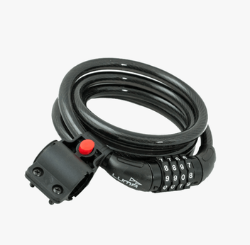Lucchetto A Combinazione Per Bici M-WAVE DS 12.6,5 S - Cavo In Acciaio Con Rivestimento In Silikonelike, 650x12 Mm, Viola