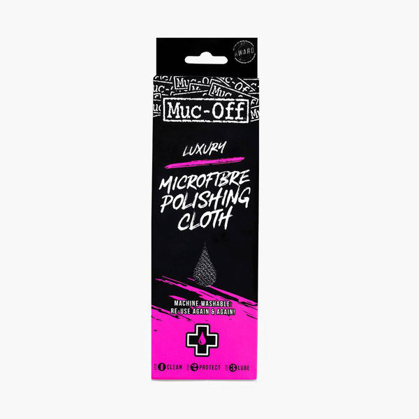 Muc-Off Microfiber Cloth for cleaning bikes and surfaces, soft and absorbent microfiber fabric, branded cleaning tool.