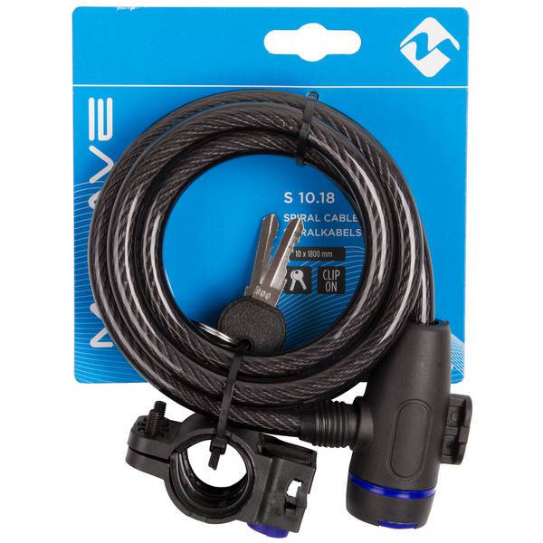 M-Wave Locks | S 10.18 - Spiral Cable Lock, 1.8m x 10mm - Cycling Boutique