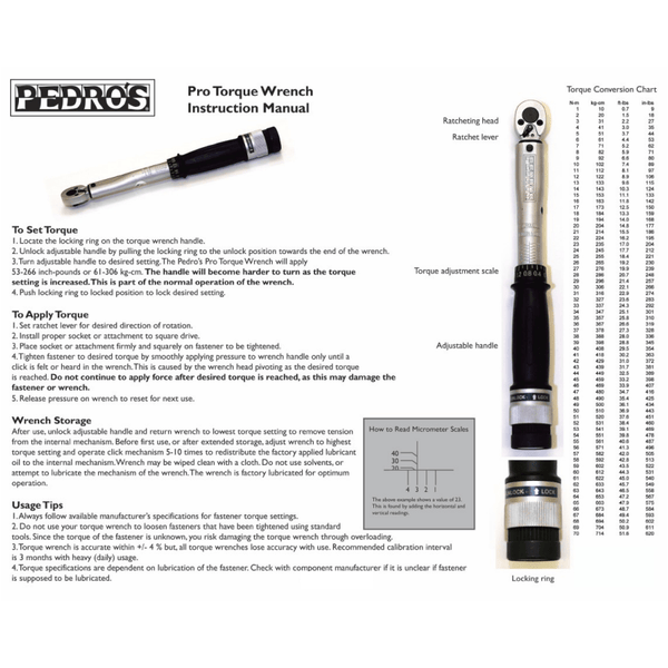 Pedros Pro Torque Wrench 2.0 - Cycling Boutique