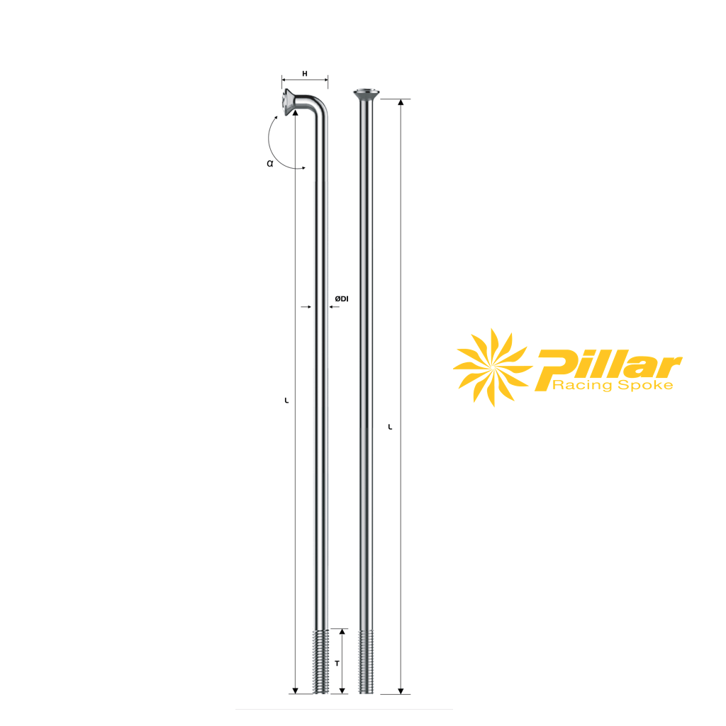 Pillar Spokes | Plain Gauge Standard P14, Stainless Steel, 14G - Cycling Boutique