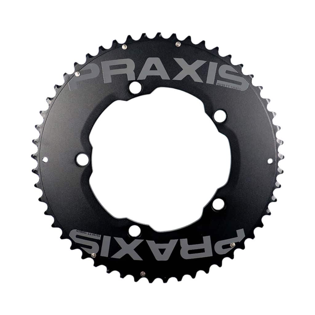 Praxis Aero Solid Road Chainring Set 53/39 130BCD, Black - Cycling Boutique
