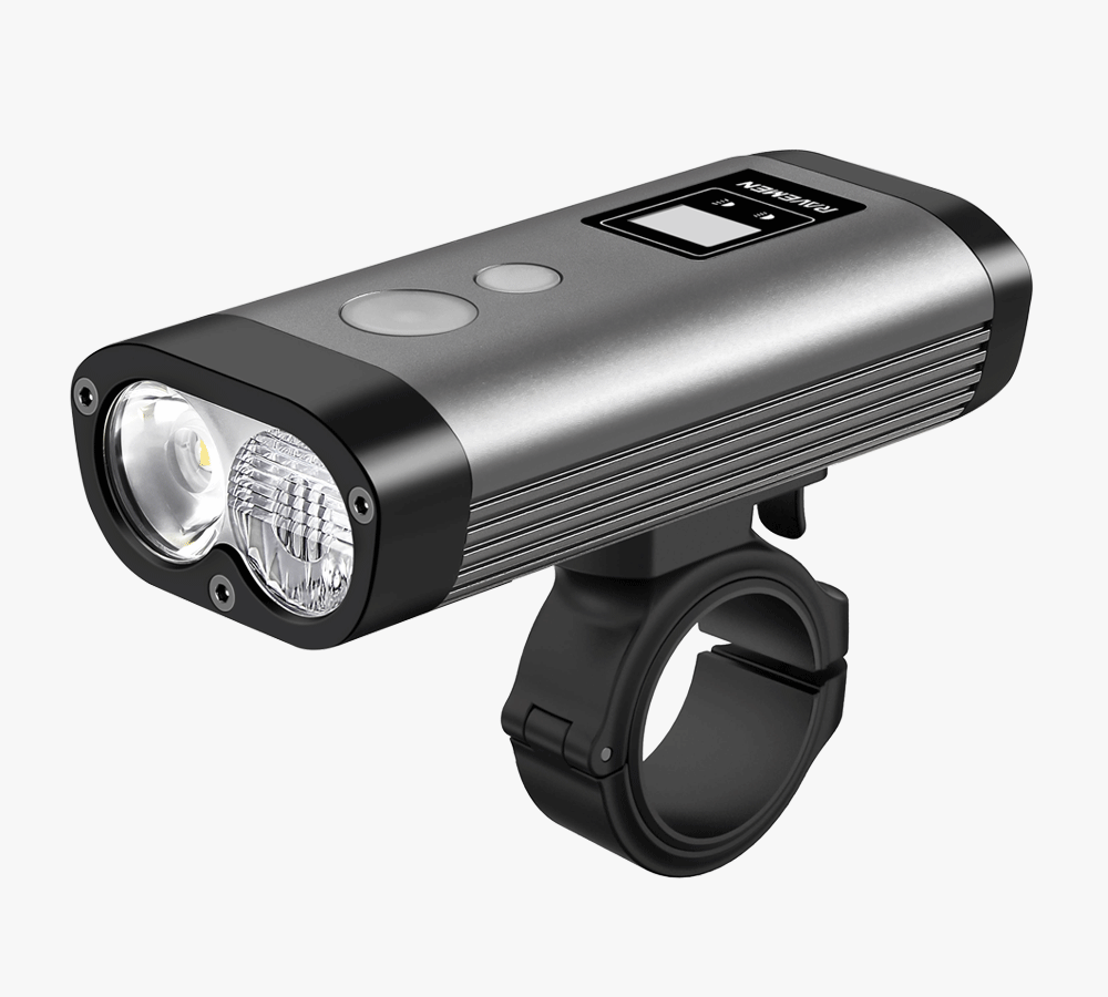 Ravemen Front Light | PR1200 - 1200 Lumens w/ LED Diplay and Remote - Cycling Boutique