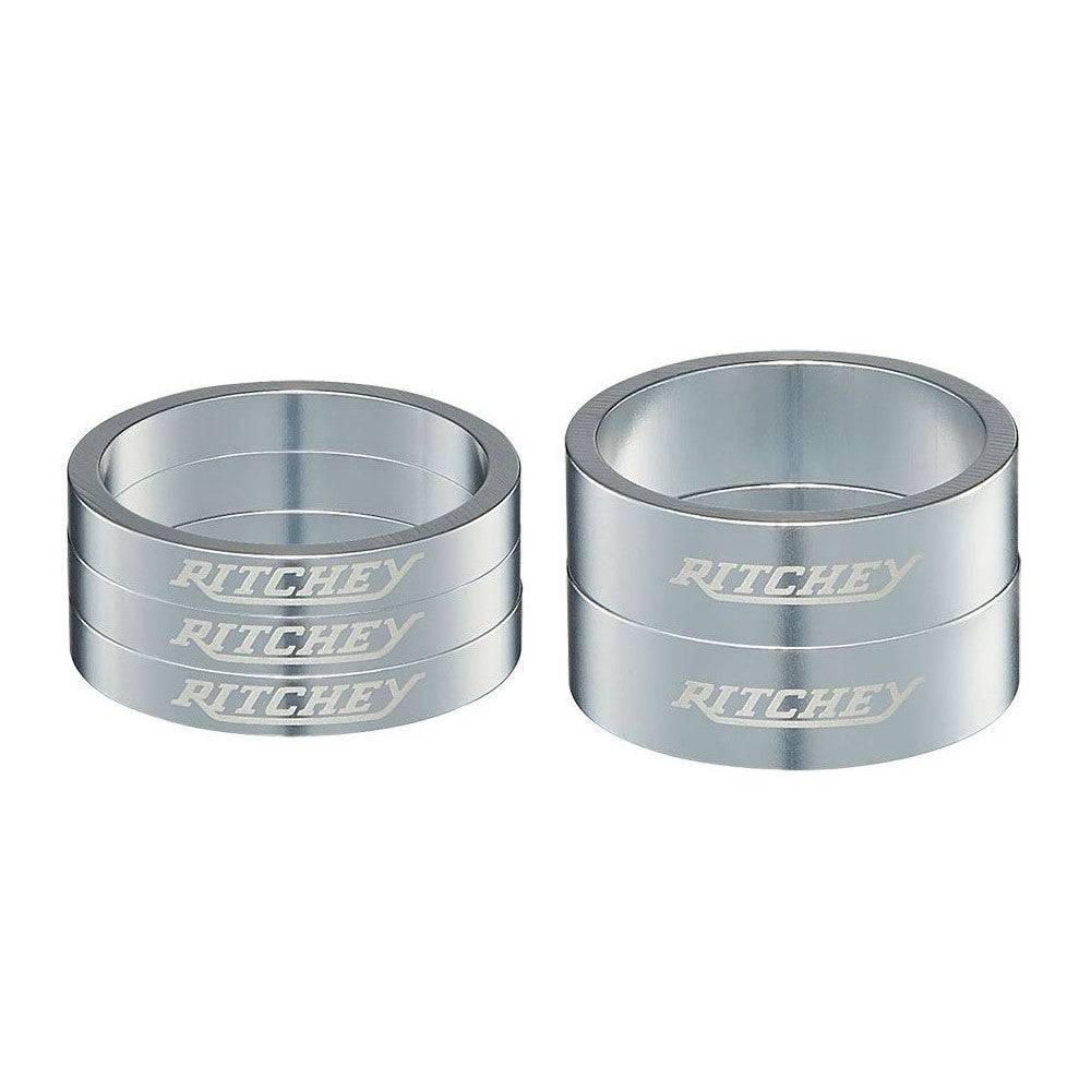 Ritchey Headset Spacers Classic HP Silver 28.6mm/2x10mm+3x5mm/Bag - Cycling Boutique