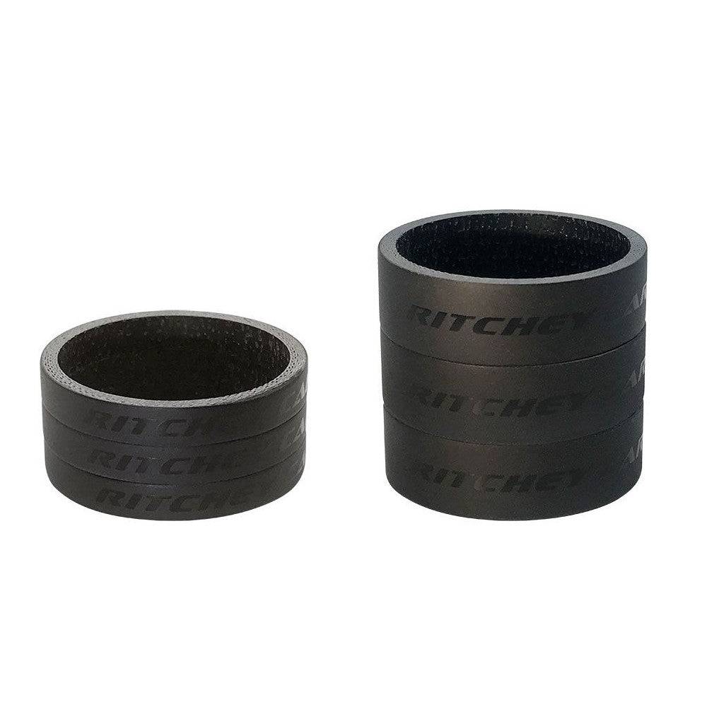 Ritchey Headset Spacers | WCS - Carbon Black UD Matte 28.6mm/3x5mm + 3x10mm Bag - Cycling Boutique