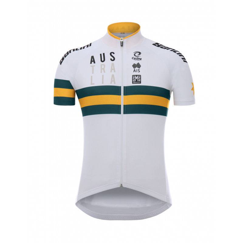 Santini Men's Half Sleeves Team Australia Jersey-Print Cycling