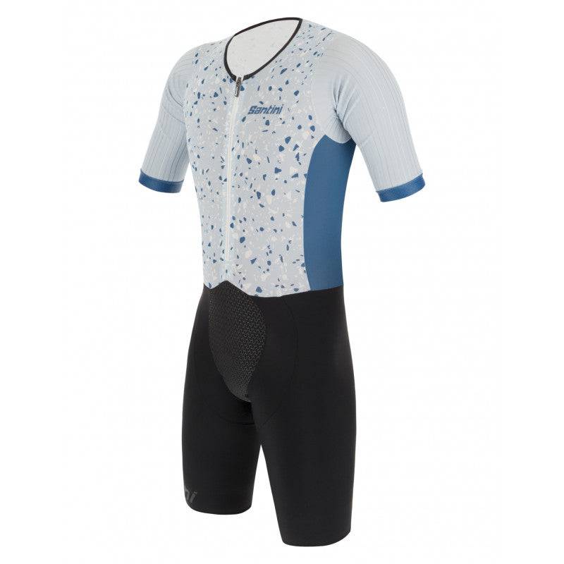 Santini Men's TriSuit Viper Pietra Aero Trisuit (Short Sleeve) Cycling Boutique