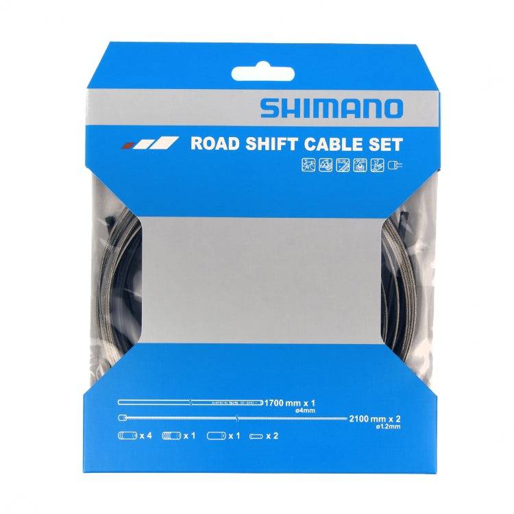 Shimano Road SUS Shift Cable Set Black 1700mm, SP41 Outer Cable Black, 2 Pcs, Y60098022 - Cycling Boutique