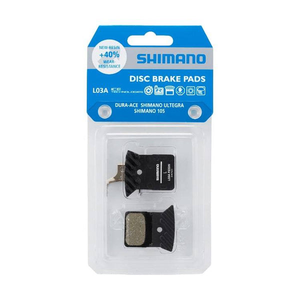 Shimano Disc Brake Pads | Dura Ace R9150 L03A Resin Pad w/ Fin & Spring Ice-Tech, Y8PU98040 - Cycling Boutique