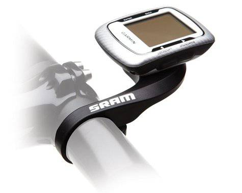 SRAM Quickview Road Handlebar Mount for Garmin Edge 200, 500, 510, 800, 810 bike computer on bicycle handlebar.