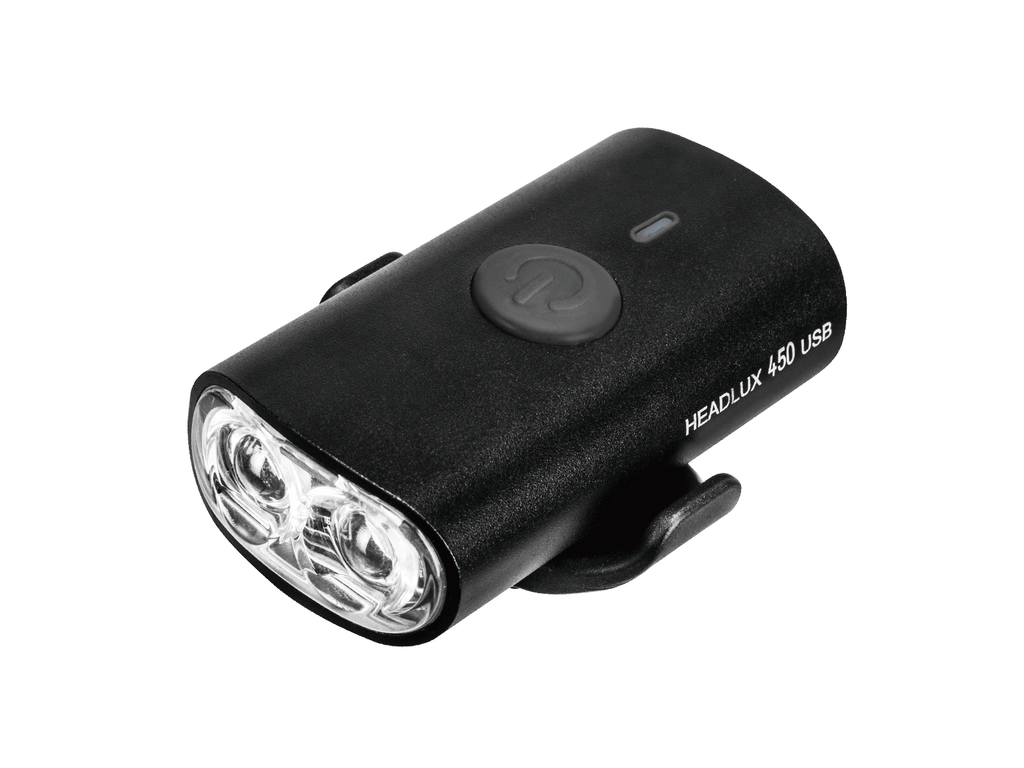 Topeak Front Light | Headlux 450 - USB Rechargeable, 450 Lumens, Aluminum Body - Cycling Boutique