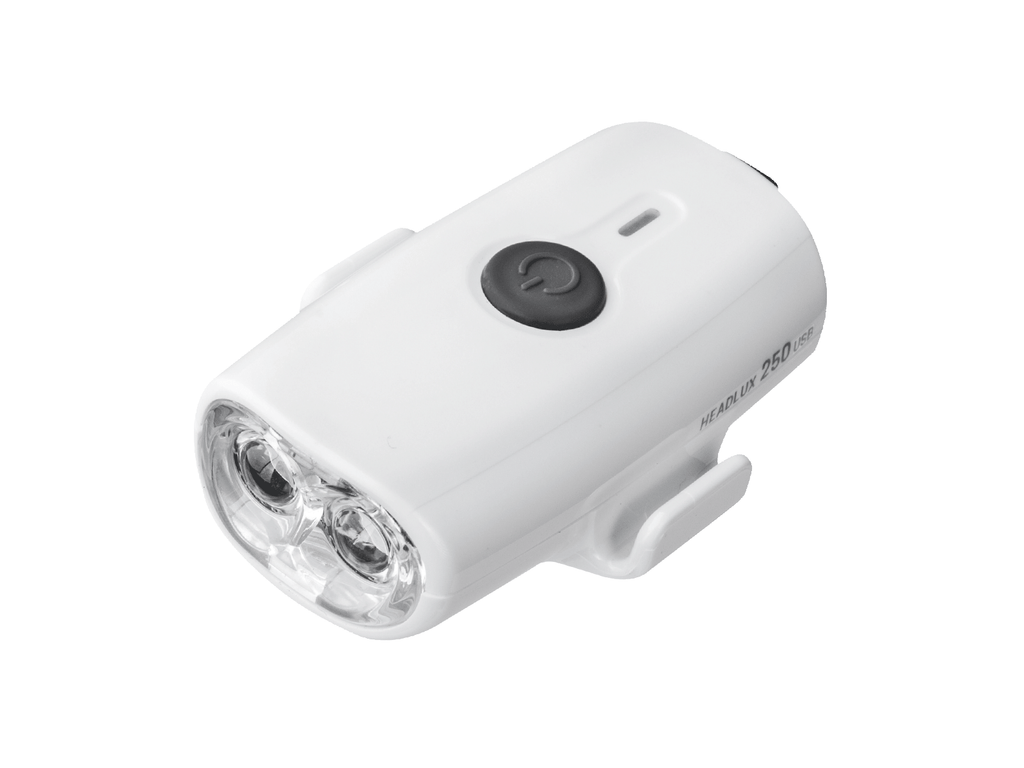 Topeak Headlux 250 Usb, 250 Lumens Usb Rechargeable Light, White - Cycling Boutique
