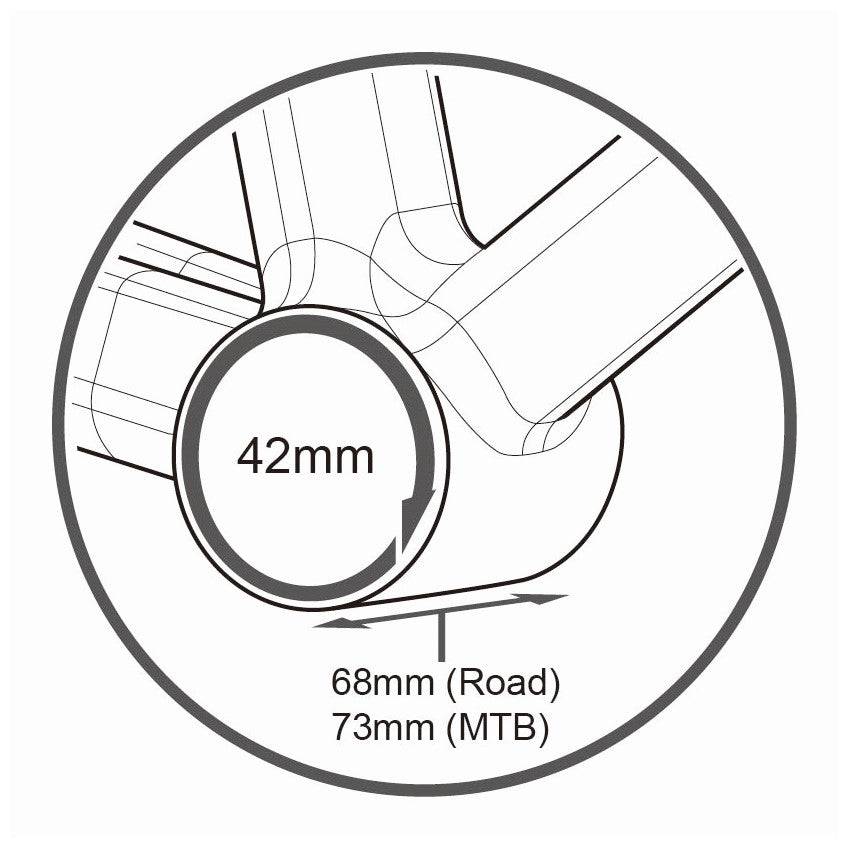 Tripeak Bottom Bracket | BB30 to BSA 1.37"x 24T Adapter for Shimano HT II (ID 42mm, L-68mm) - Cycling Boutique