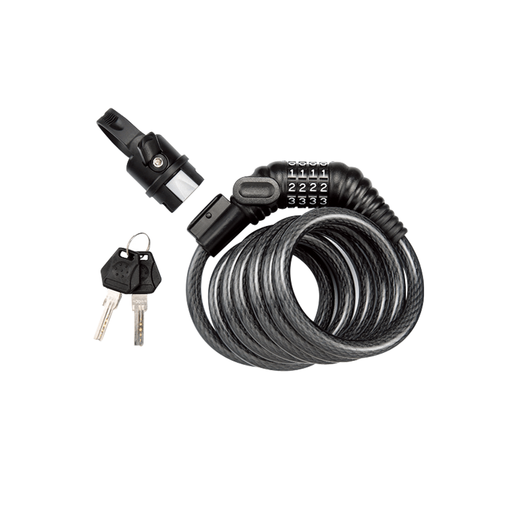 Vulcan Sports Locks | VSL-700 Resettable Combination, Key Lock w/ Coil Cable, Bracket - Cycling Boutique